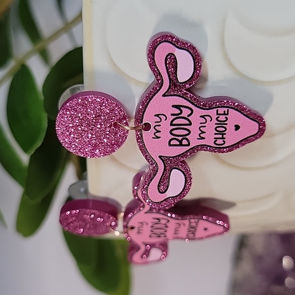 Jewelry - My Body, My Choice Uterus Dangle Earrings, feminist, reproductive rights